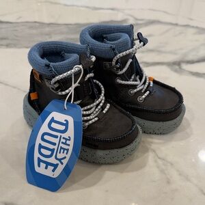 Hey Dude Kids' Navy and Charcoal Boots